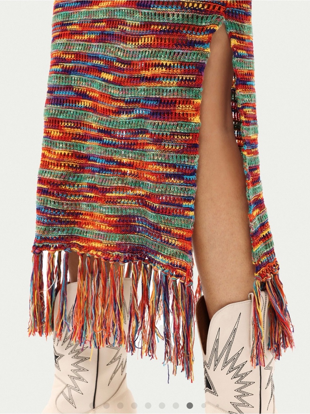 Cider Crochet Multicolor Midi Dress with Green Yoke | Size Small - Picture 5 of 11